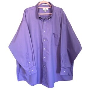Enro Ultra Pinpoint Purple Dress Shirt Mens 20 34-35 Big & Tall Button Down